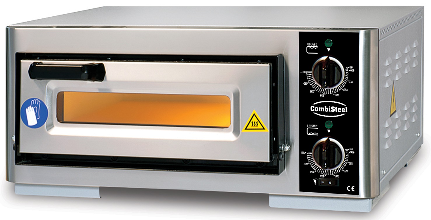 ELEK. PIZZAOFEN ENKEL 1 X 1, Edelstahlgehäuse