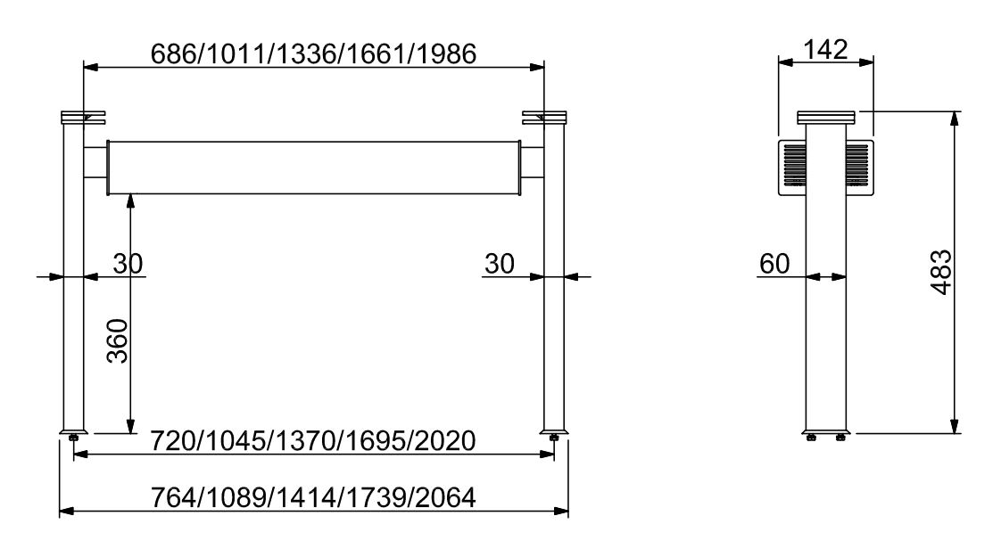 BELEUCHTUNGSELEMENT Display  GN4/1, LED, Edelstahl