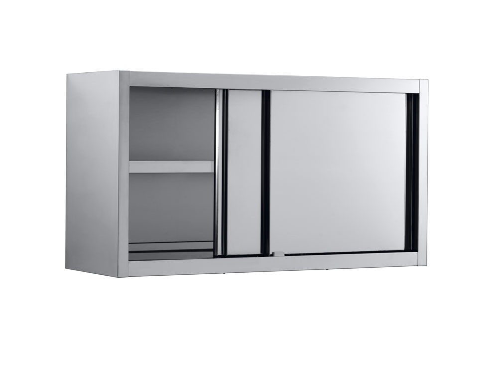 WANDSCHRANK 2000mm breit, Schiebetüren, Edelstahl