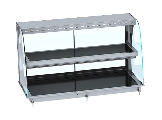 EINBAUWÄRMEVITRINE Keramik rund GN4/1, schwarz