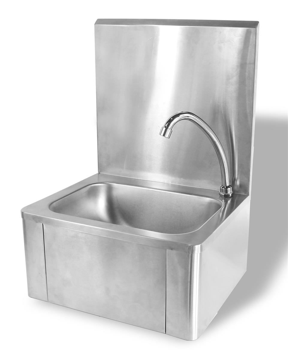 HANDWASCHBECKEN mit Kniebedienunag, Edelstahl, 40x33x57cm