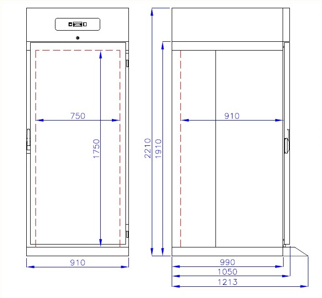 Profi-Line KÜHLSCHRANK, 700 Liter, Umluft, 1 Tür