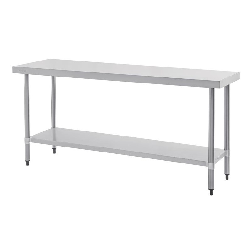 Vogue Edelstahl Arbeitstisch mit Regalboden 180 x 60cm