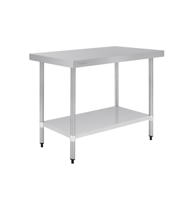 Vogue Edelstahl Arbeitstisch mit Regalboden 120 x 60cm