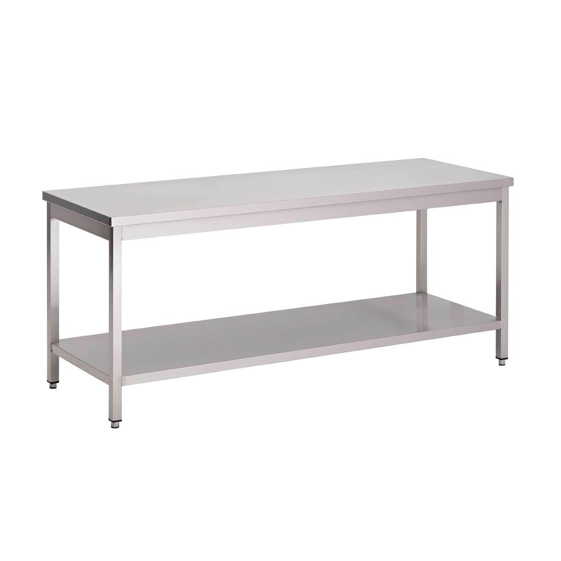 Gastro M Arbeitstisch mit Regalboden 160cm lang