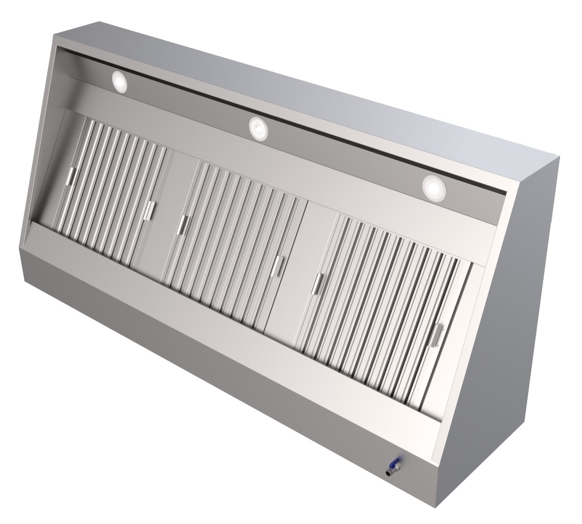 950er WANDHAUBE 1600x950x400 Edelstahl