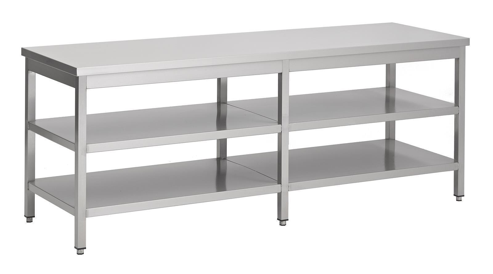 700er ARBEITSTISCH 2900mm breit, 2 Bädem. Edelstahl