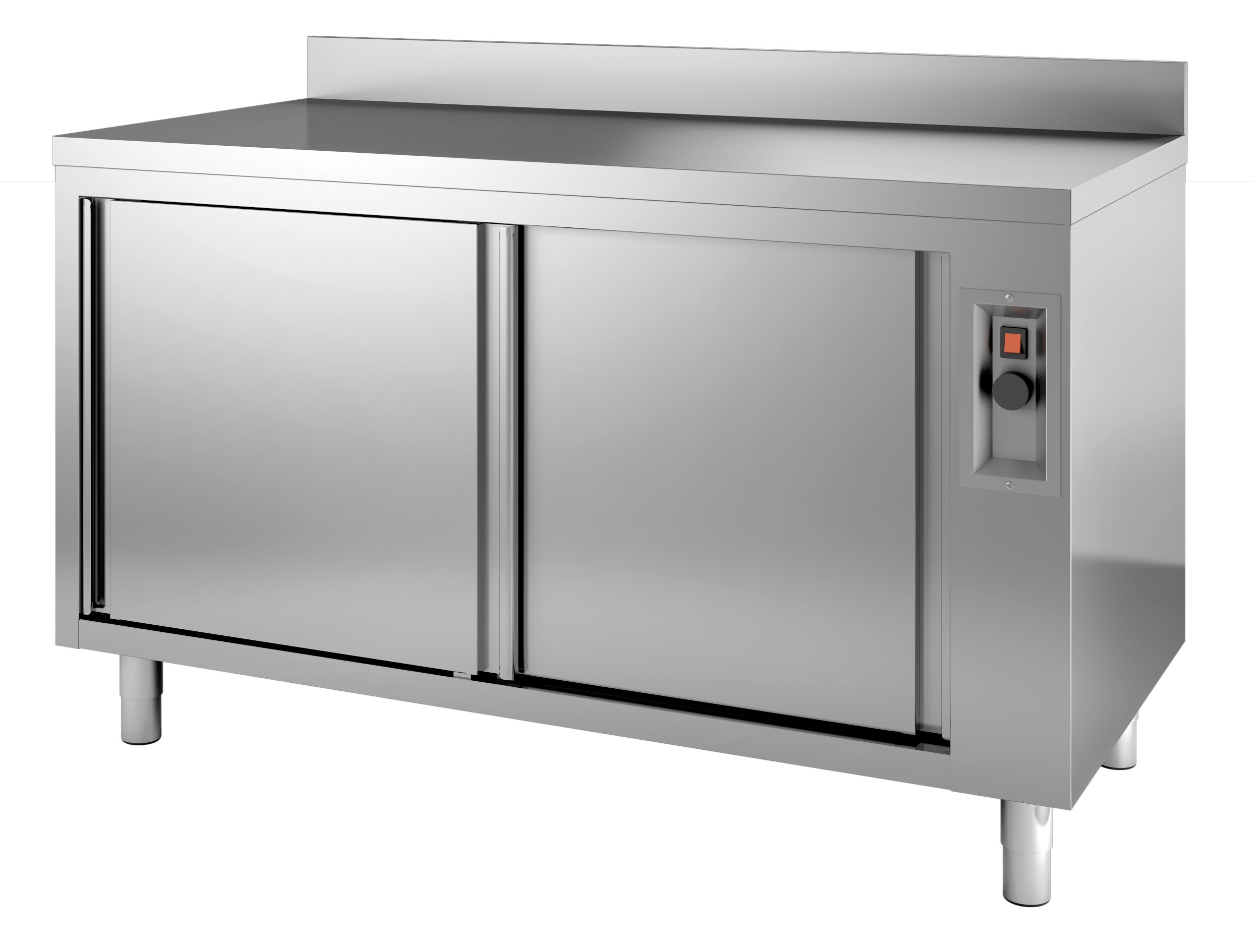 700er WÄRMESCHRANK 2000mm breit, Aufkantung, Edelstahl