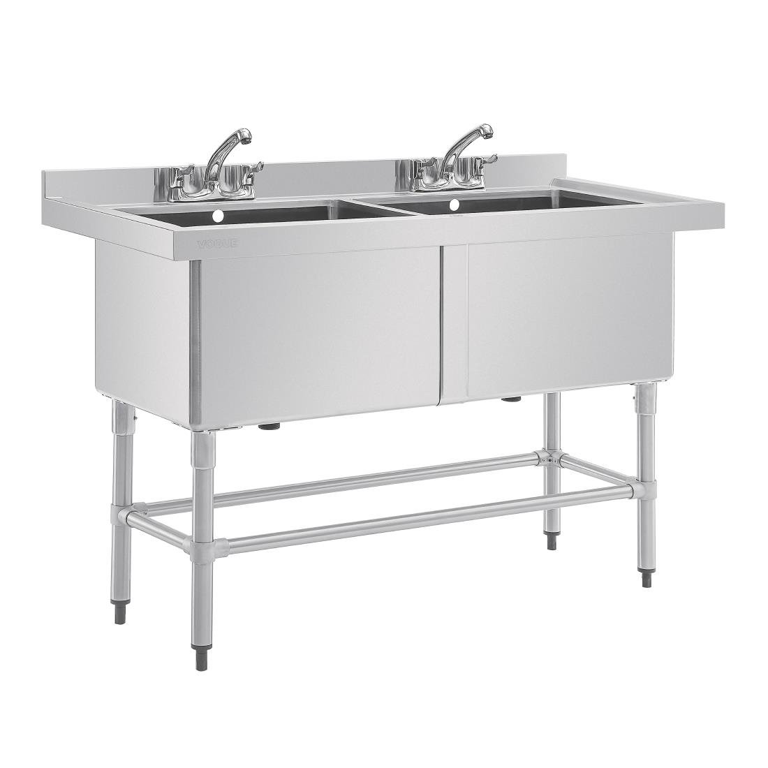 Vogue tiefer Spültisch Doppelbecken 141cm lang