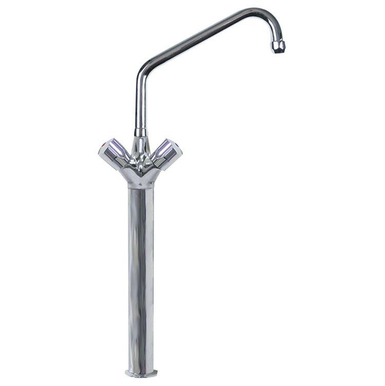 Gastro M professioneller Monoblock Mischhahn mit Drehknopfbedienung, Mischhahn 20cm und 30cm Erhöhung (bis zu den Drehknöpfen)