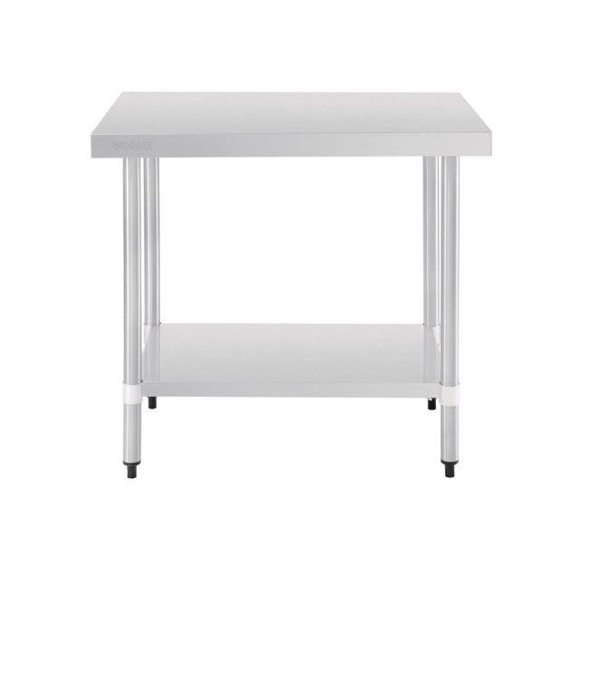 Vogue Edelstahl Arbeitstisch mit Regalboden 90 x 60cm