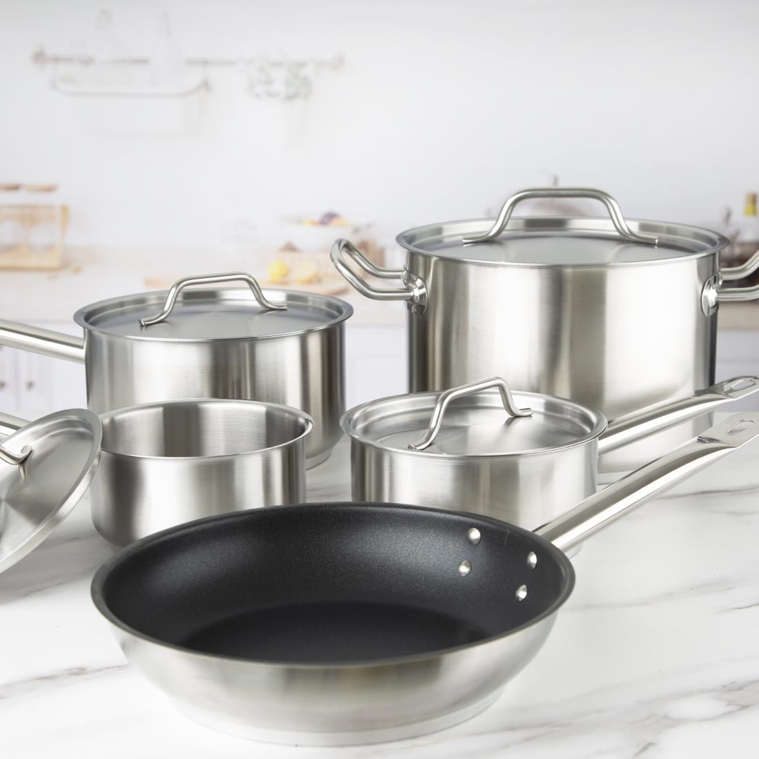 Vogue Cook Like A Pro 5-teiliges Induktionskochgeschirr-Set aus Edelstahl