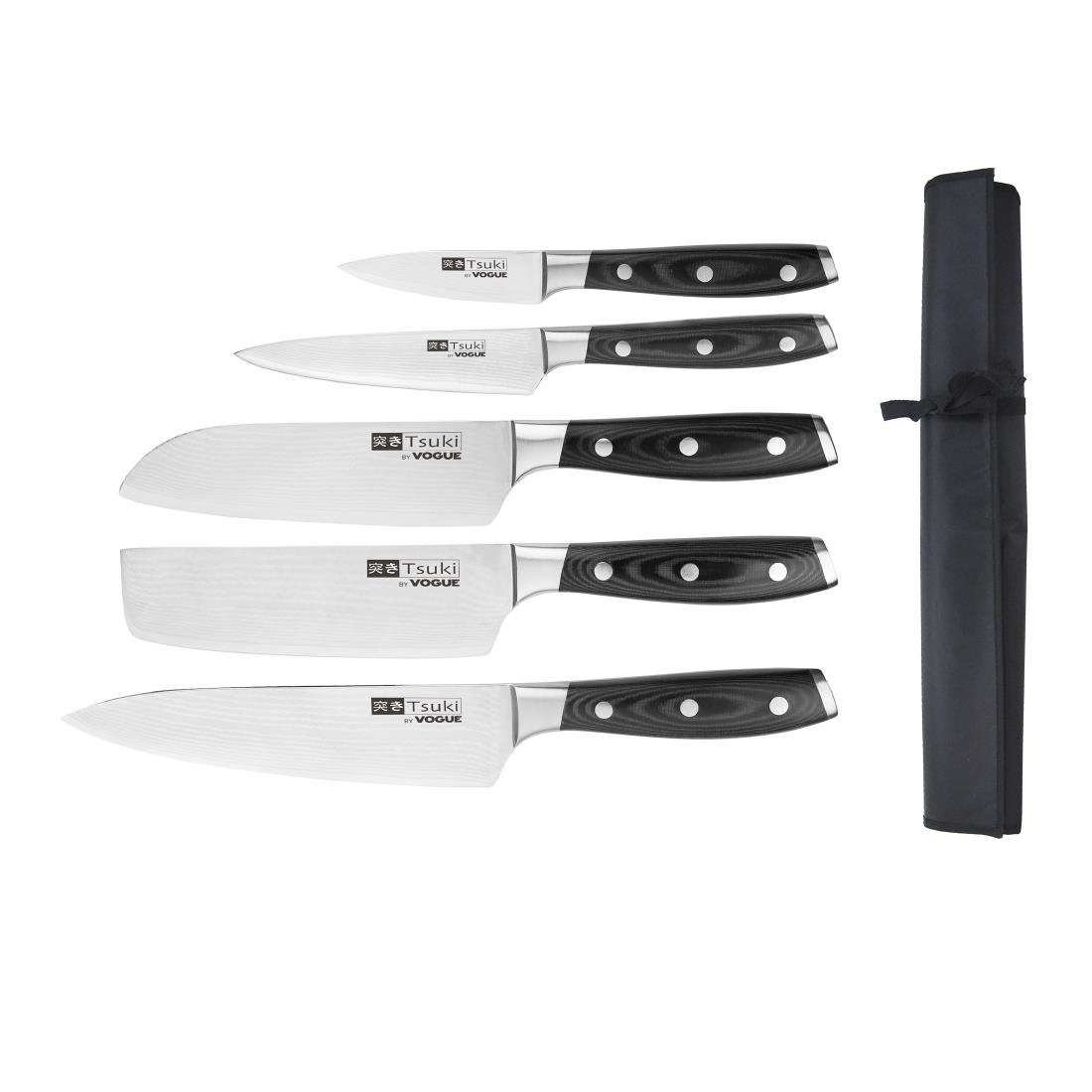 Vogue Tsuki Series 7 5-teiliges Messerset mit Tasche
