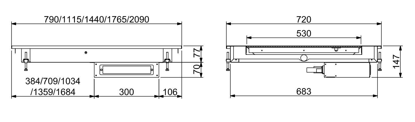 EINBAU HEIZPLATTE KERAMIK 4/1 - WEIß