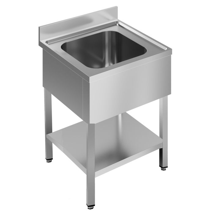 700 SPÜLTISCH 700mm breit, mit Grundboden und Aufkantung