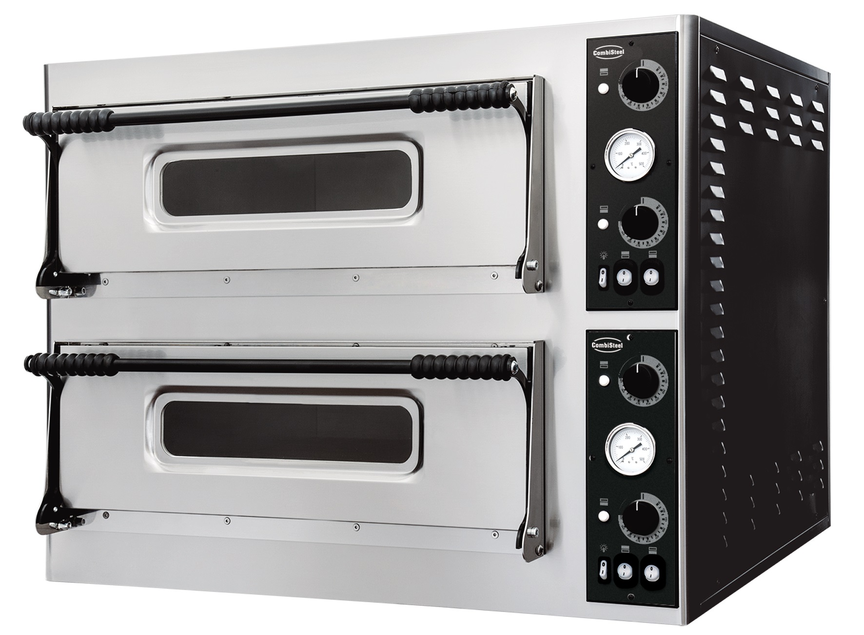 PIZZAOFEN 2x 4 Pizzen, Edelstahl