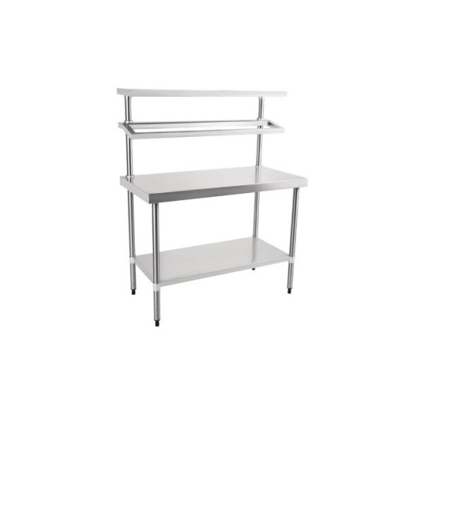 Vogue Edelstahl Arbeitstisch mit Aufsatz 120cm