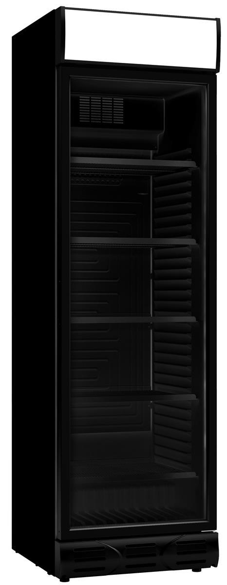 Kühlschrank TOPO | 1 Glastür | Scharniere Tür | linke seite | HxBxT 200x59,5x65cm | Schwarz