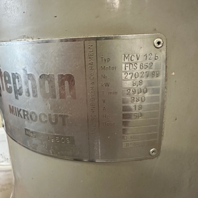 Stephan MCV12 B Microcut Durchlaufkutter Kolloidmühle MC10