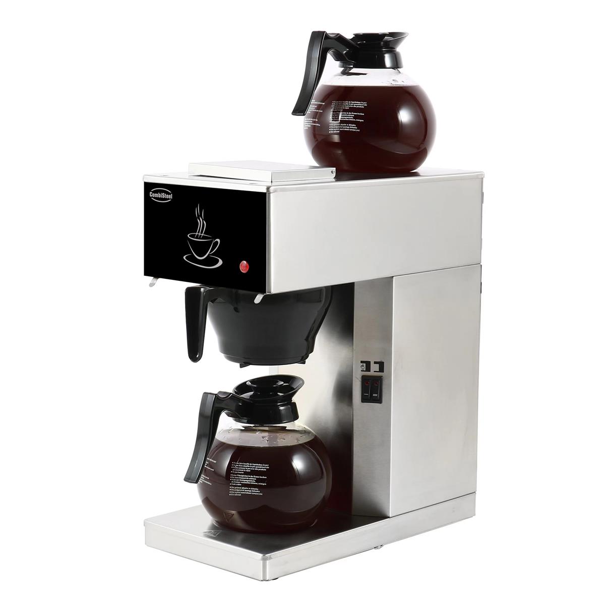 Kaffeemaschine inkl. 2 Kaffeekanne aus Glas 1,8 Liter | 45,5x20,5x40,5cm | Edelstahl