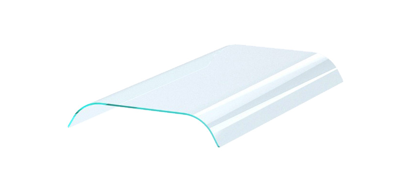 AUFSATZBORD MIT DOPPELT ABGERUNDET GLAS FÜR EINBAU EISWANNE