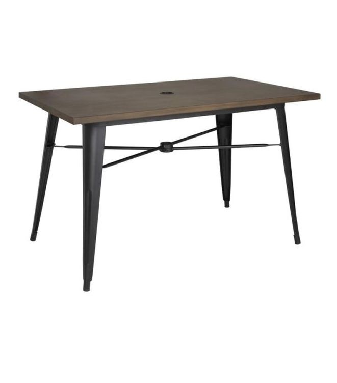 Bolero Kompletter Outdoor Tisch 120x76x76cm Dunkles Holz