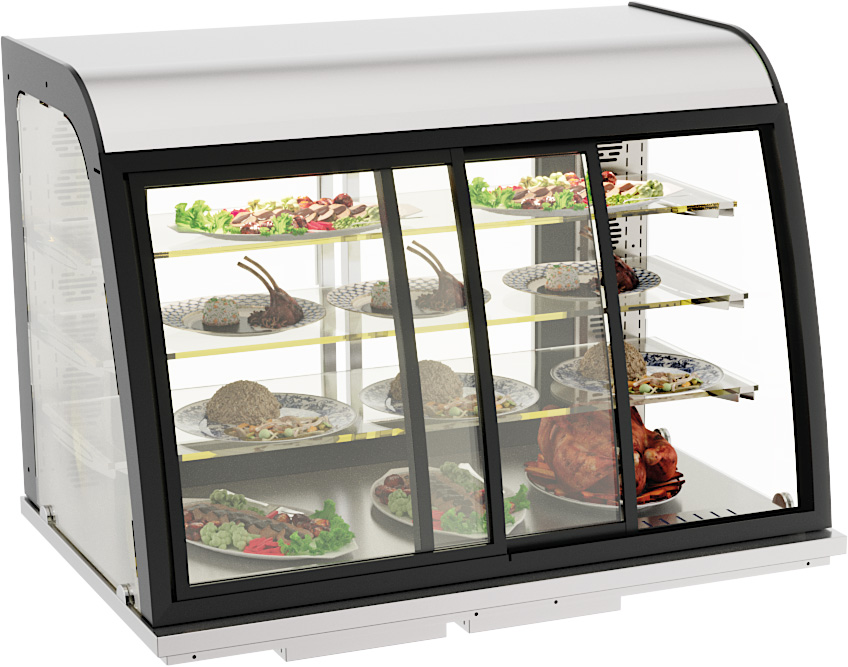 EINBAUWÄRMEVITRINE 140L SCHIEBETÜREN