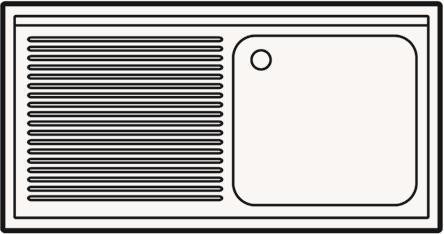 700 SPÜLTISCH GRUNDBODEN DEMONTABEL 1 RECHTS 1400