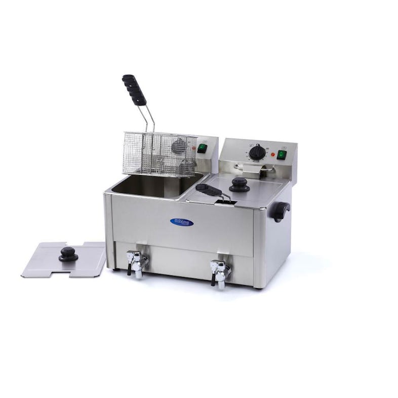 Maxima Elektro Fritteuse Eco - 2 x 8 Liter mit Ablasshahn