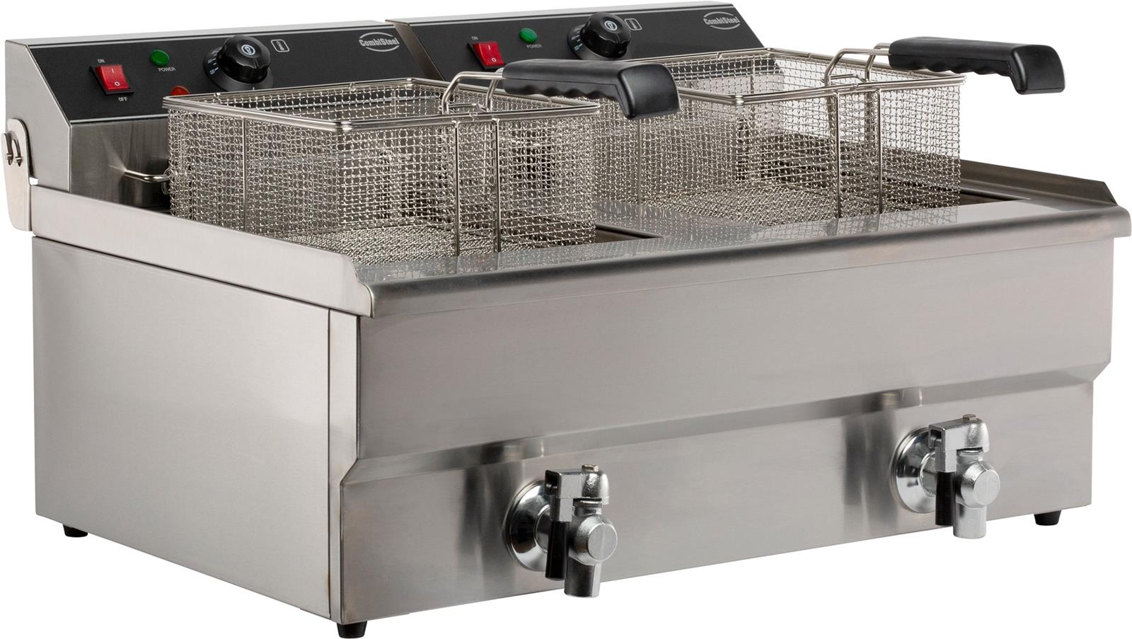 Chefgastro Elektro Tischfritteuse 2x10 Liter BxTxH 690x560x380mm