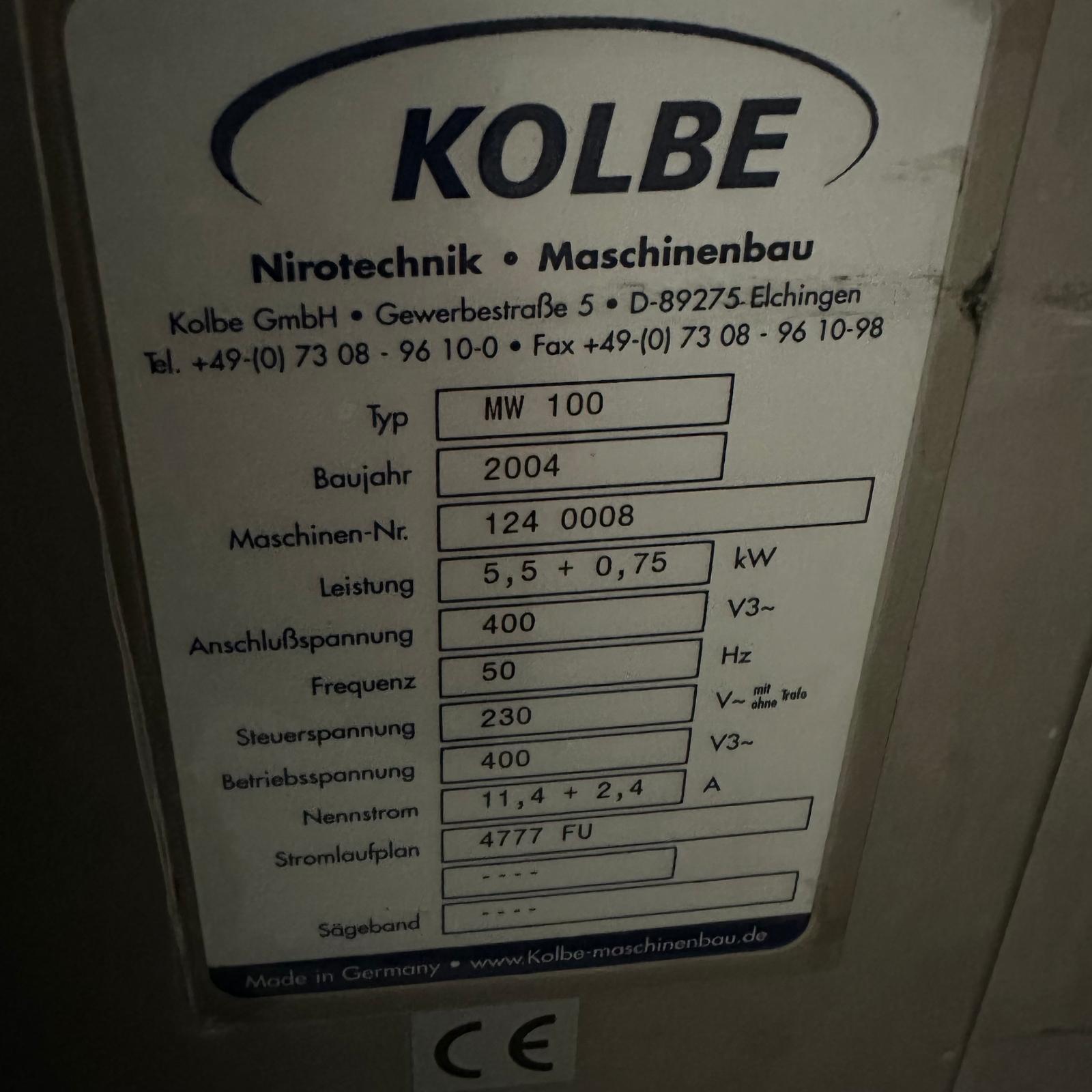 Kolbe MW100 Mischfleischwolf + PM150 Portiomat Hackfleischlinie