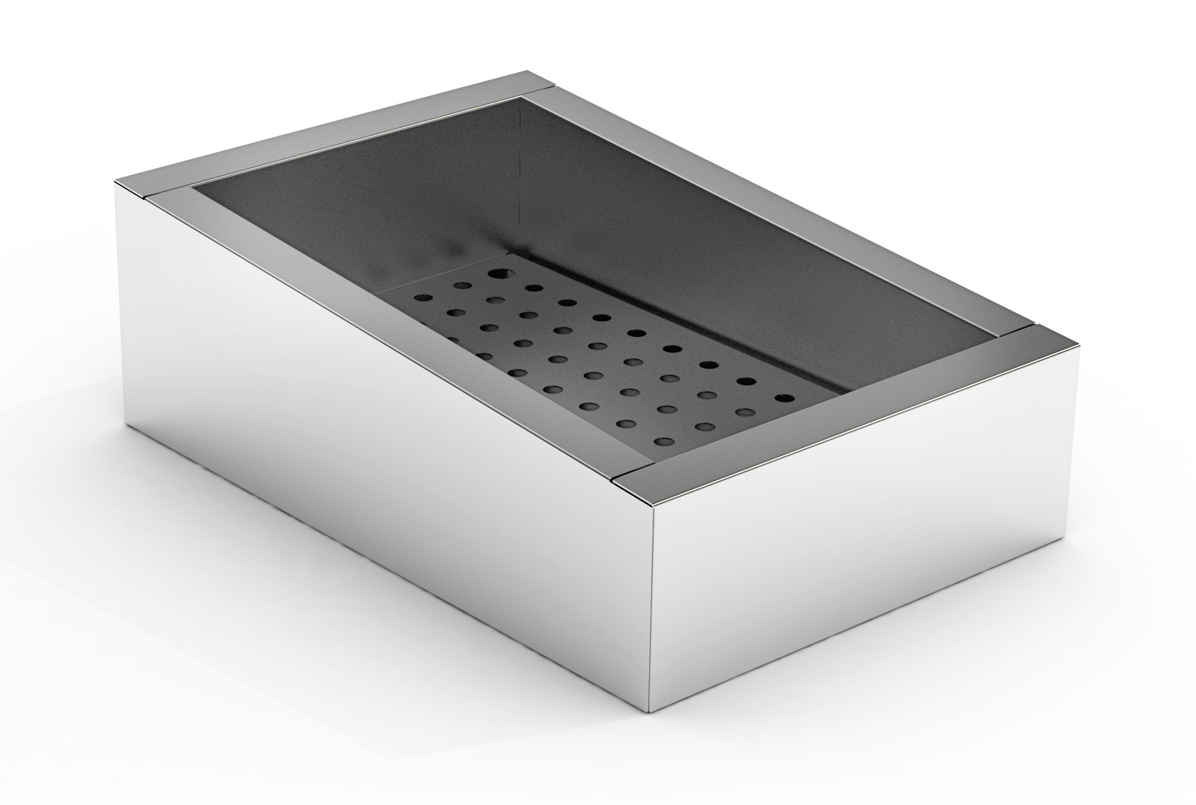 GEMAHLENES EIS BEHÄLTER SCHIEF 1/1 GN AISI 304  WASSERHAHN AN DER BEDIENUNG SEITE