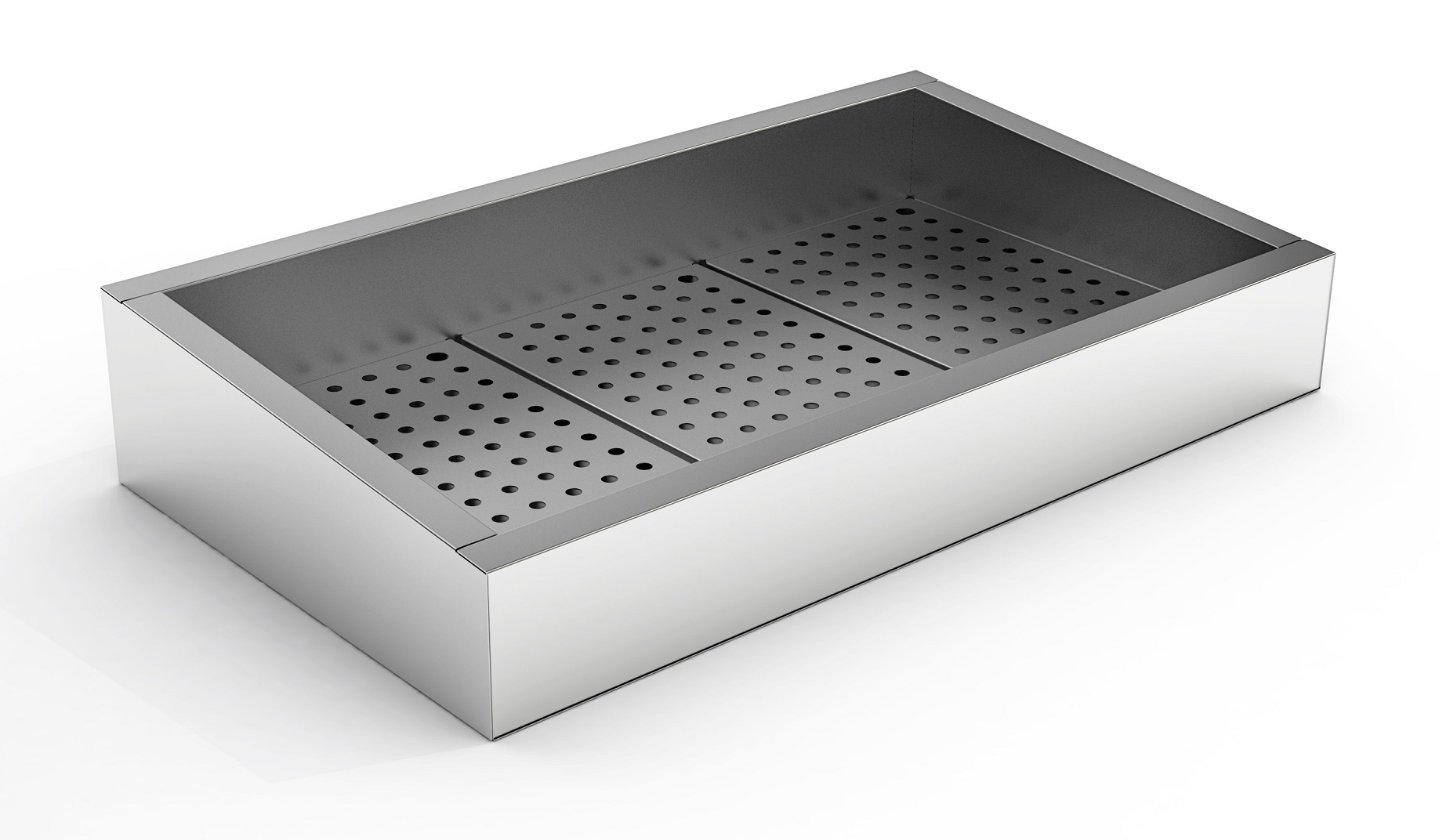 GEMAHLENES EIS BEHÄLTER SCHIEF 3/1 GN AISI 304  WASSERHAHN AN DER BEDIENUNG SEITE