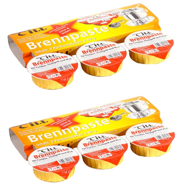6x 80g Till Fondue Brennpaste Wok Hotstone Stövchen Chafing Dish Buffet Schale