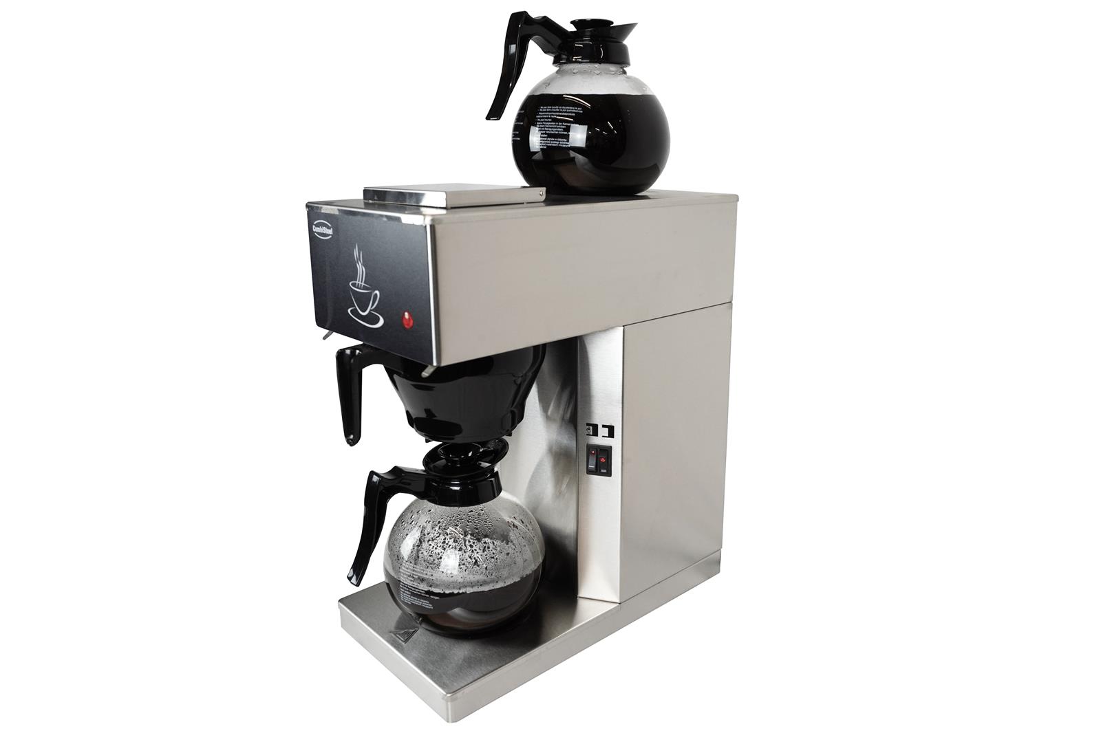 Kaffeemaschine inkl. 2 Kaffeekanne aus Glas 1,8 Liter | 45,5x20,5x40,5cm | Edelstahl
