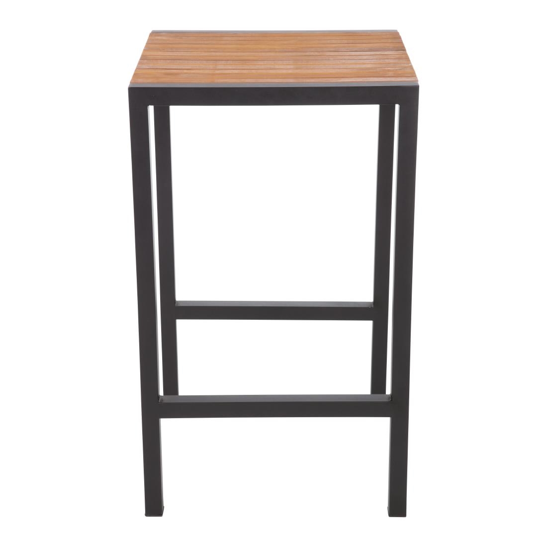 Bolero quadratischer Stahl und Akazienholz Bartisch 60cm