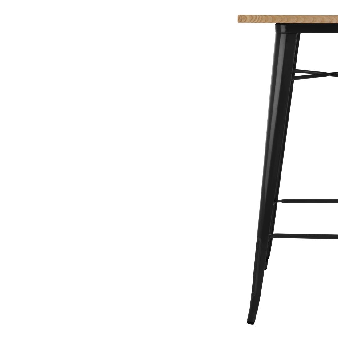 Bolero Bistro Bartisch mit Holzplatte schwarz