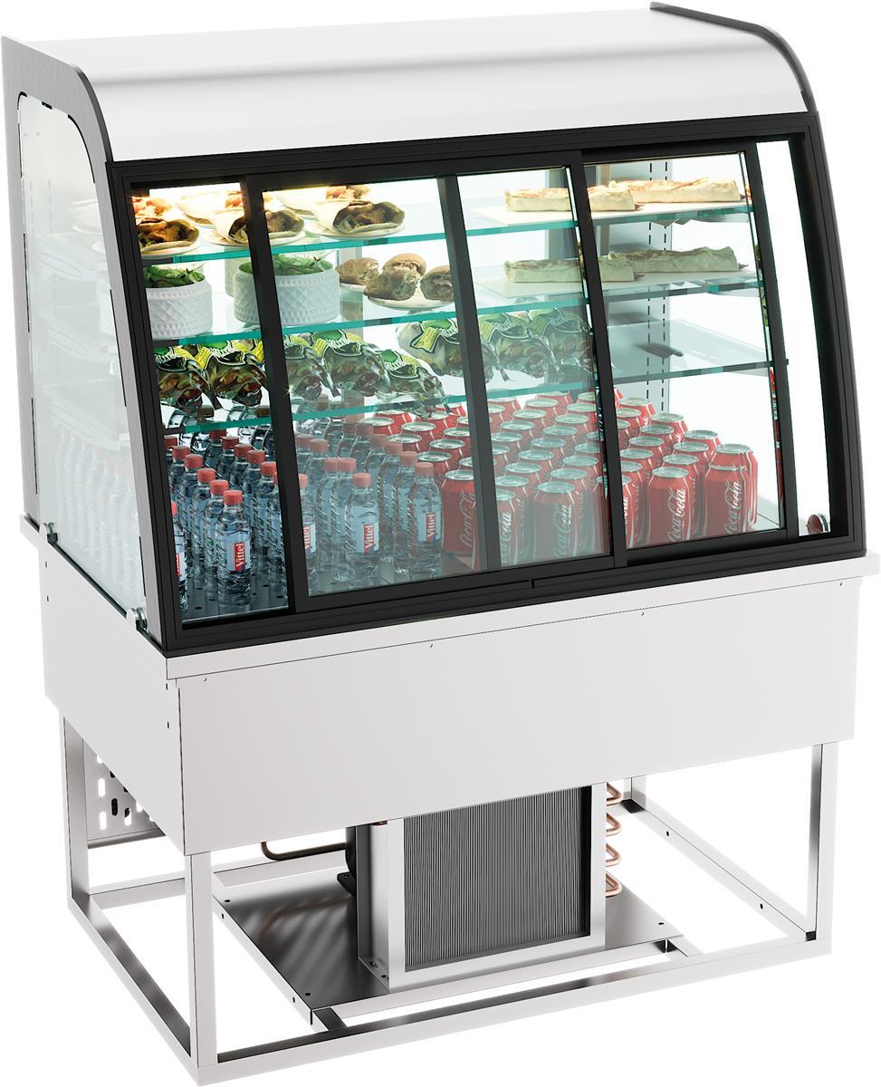 EINBAUKÜHLVITRINE 140L SCHIEBETÜREN