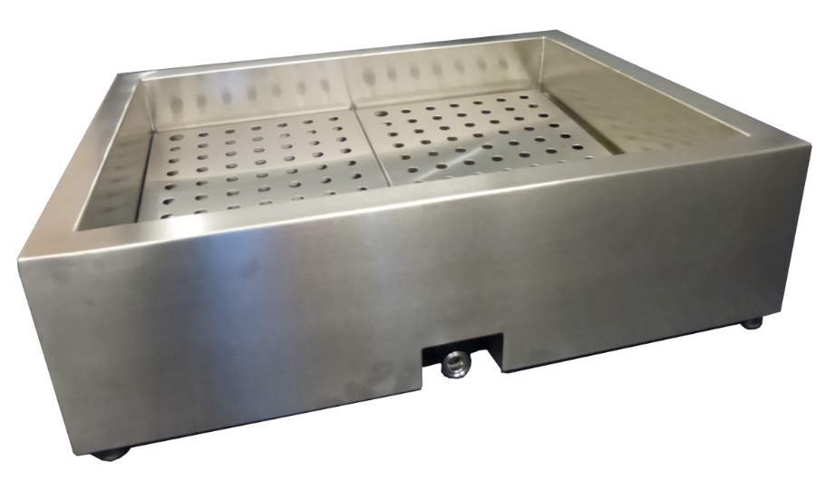 GEMAHLENES EIS BEHÄLTER SCHIEF 2/1 GN AISI 304  WASSERHAHN AN DER BEDIENUNG SEITE