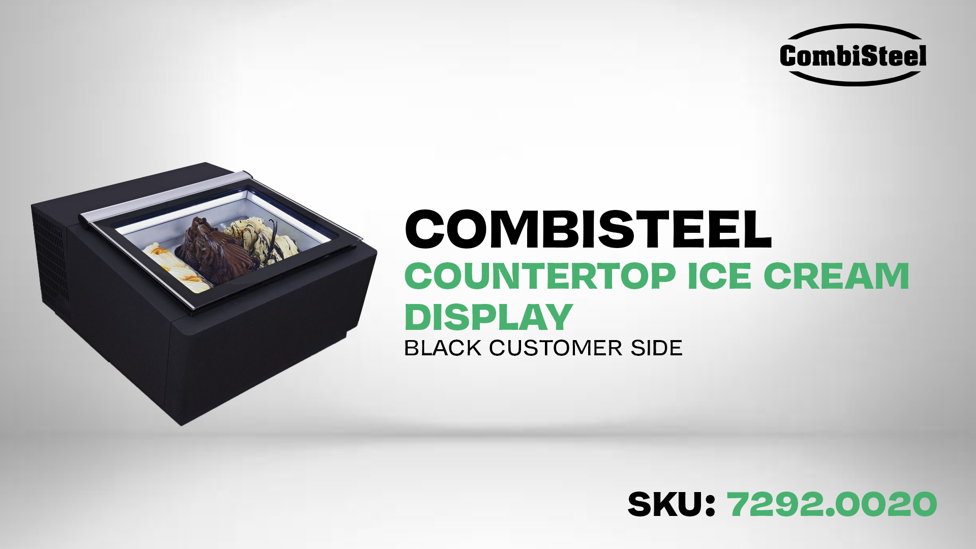 TISCHMODELL SPEISEISVITRINE SCHWARZ  ÖFFNET AUF DER KUNDENSEITE