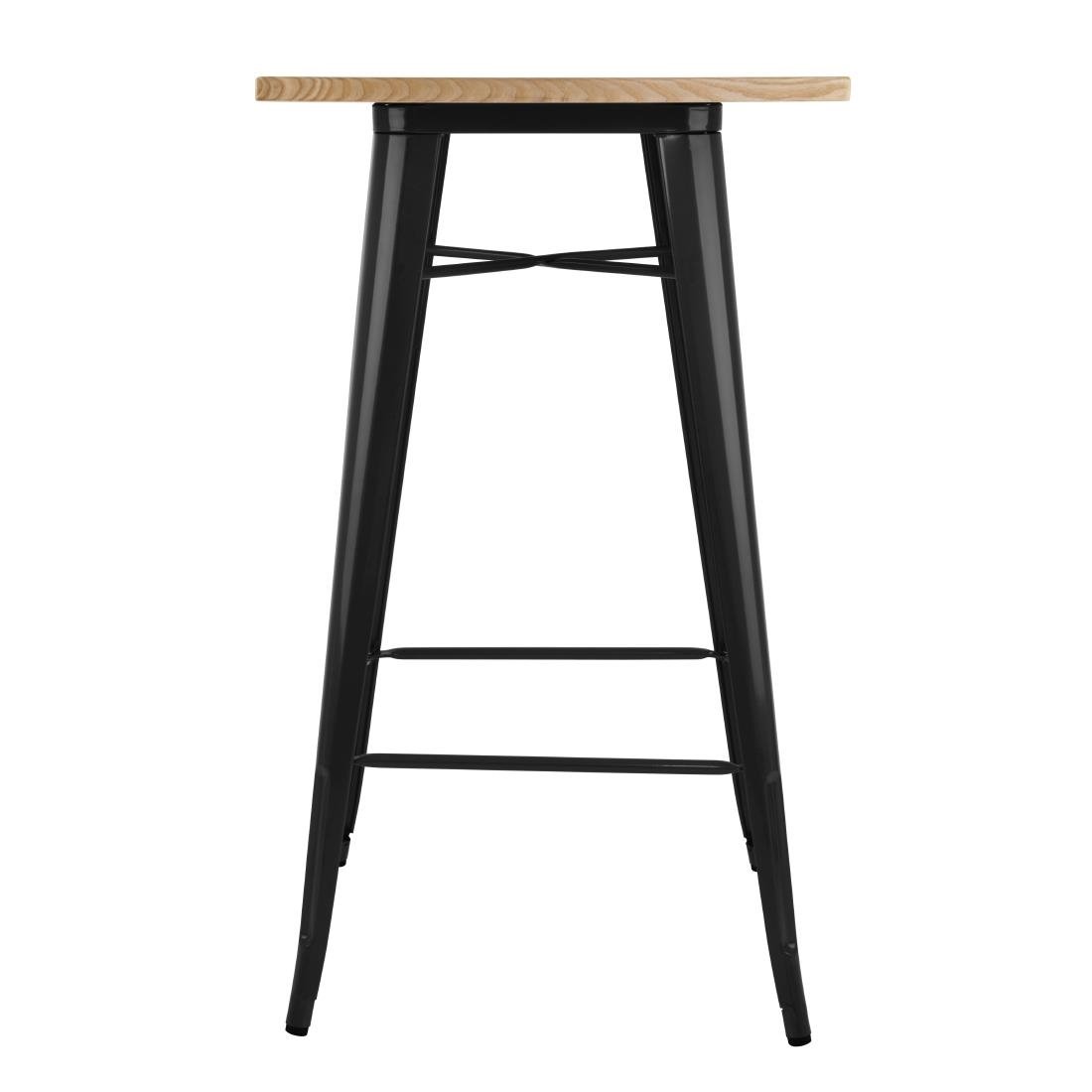 Bolero Bistro Bartisch mit Holzplatte schwarz