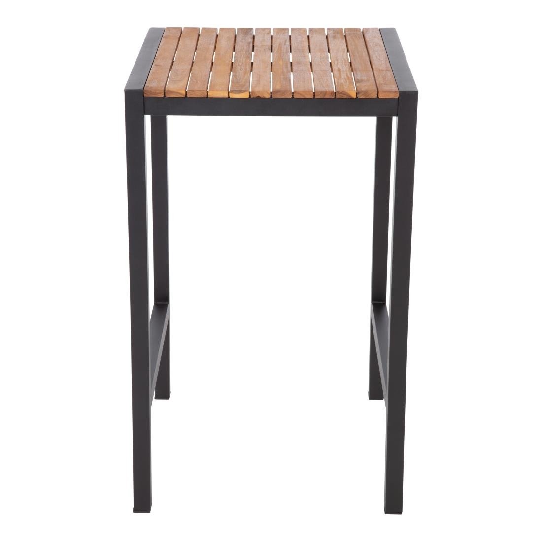Bolero quadratischer Stahl und Akazienholz Bartisch 60cm