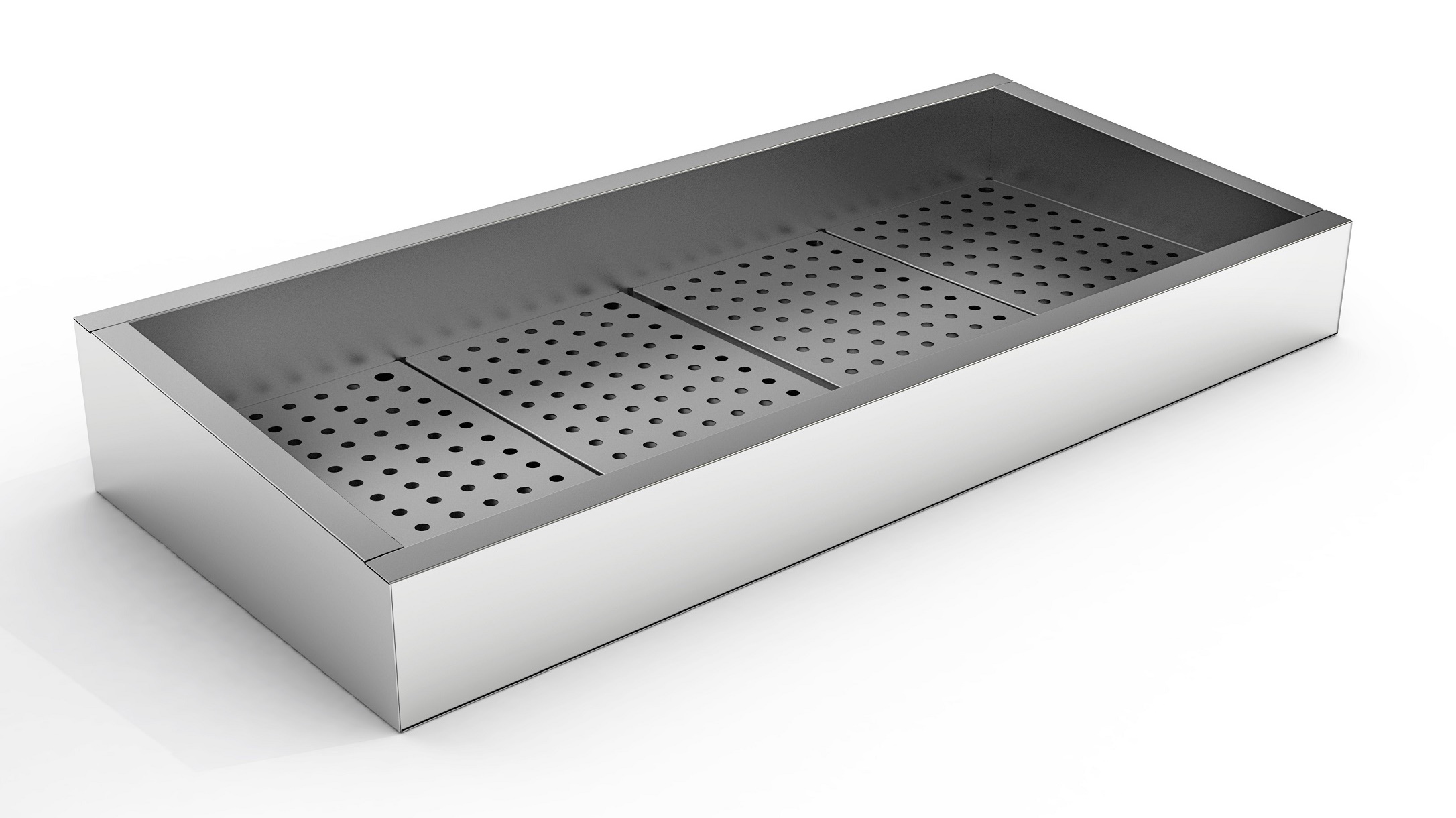 GEMAHLENES EIS BEHÄLTER SCHIEF 4/1 GN AISI 304  WASSERHAHN AN DER BEDIENUNG SEITE