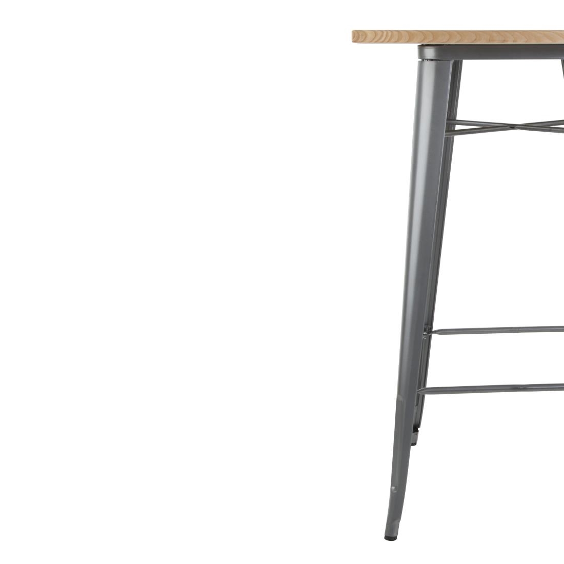 Bolero Bistro Bartisch mit Holzplatte grau