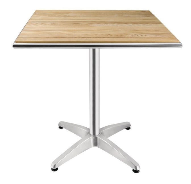 Bolero quadratischer Tisch Eschenholz 1 Bein 70cm