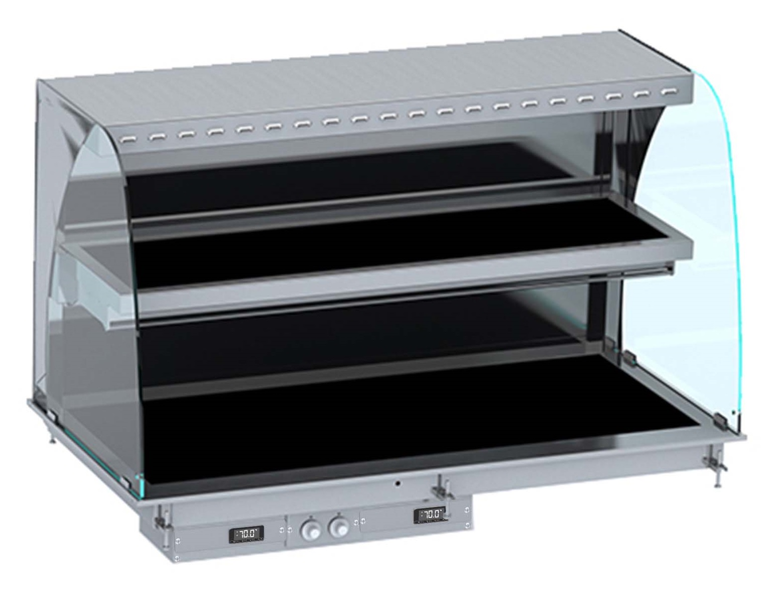 EINBAU WANDMODELL WÄRMEVITRINE KERAMIK RUND - SCHWARZ 3/1