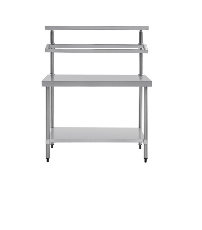 Vogue Edelstahl Arbeitstisch mit Aufsatz 120cm