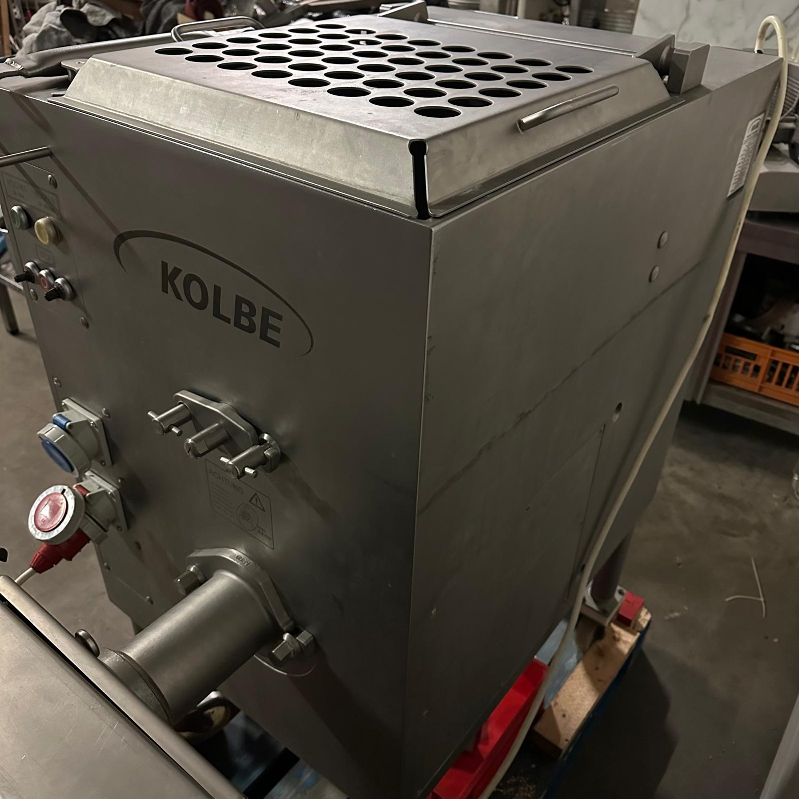 Kolbe MW100 Mischfleischwolf + PM150 Portiomat Hackfleischlinie
