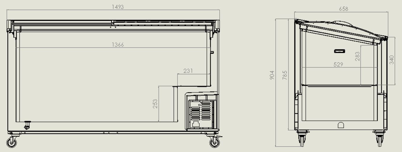 TIEFKÜHLTRUHE GLASDECKEL 461 L