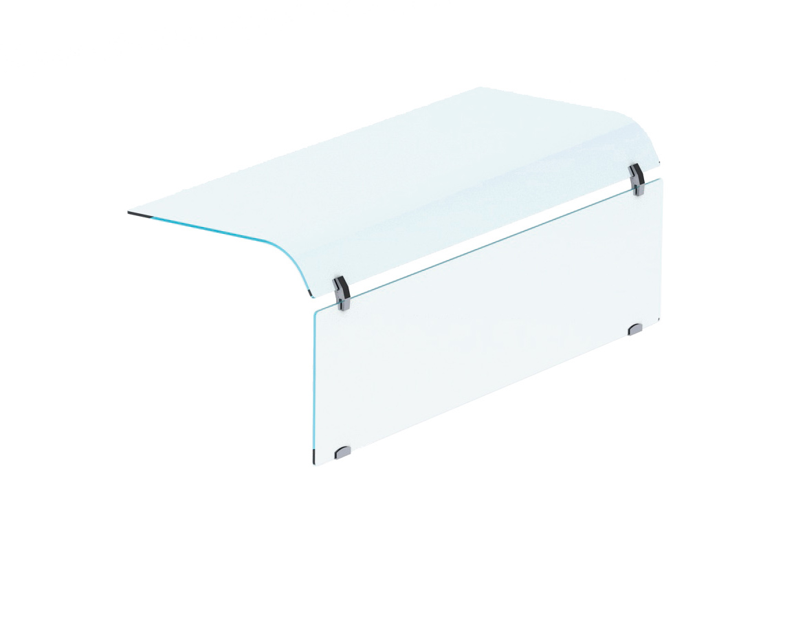 AUFSATZBORD MIT EINSEITIG ABGERUNDET GLAS GESCHLOSSEN - 3/1